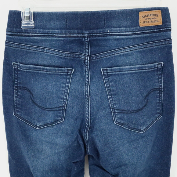 Levis Signature Jeans Womens 2 Pull On Super Skinny Shaping Blue Stretch Denim - Picture 9 of 12
